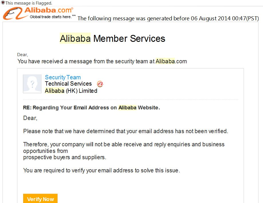 Scams targeting furniture industry professionals Alibaba