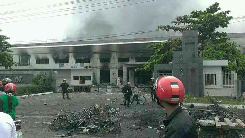 burning of Chinese factories in Binh Duong Vietnam, May 2014