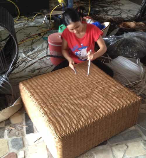 Furniture Quality Control in Vietnam Weaving mistake correction