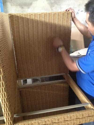 Furniture Quality Control in Vietnam Weaving mistake